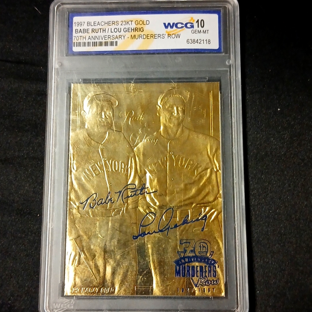 1997 Bleachers 23kt Babe Ruth/ Lou Gehrig Card